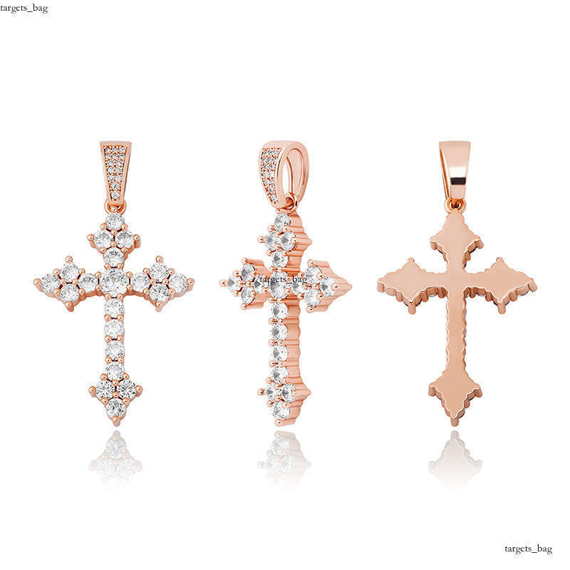 Cross Pendant Full Moissanite chain Simple Religious Necklace Accessory Versatile Inlaid with Dias