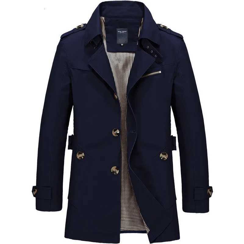 European and American Tops Mens Pure Cotton Large Size Mid-length Jacket Mens Casual Solid Color Jacket Men W250809