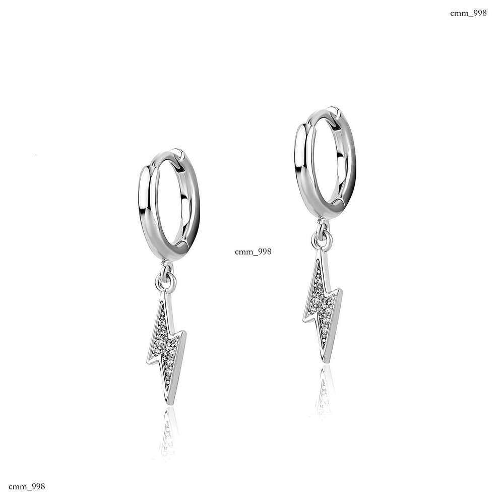 Inlaid Dia Lighing Niche Earrings Fashion Design Sense Studs Personality Versatile Cuffs Trendy Unisex Ear Jewelry