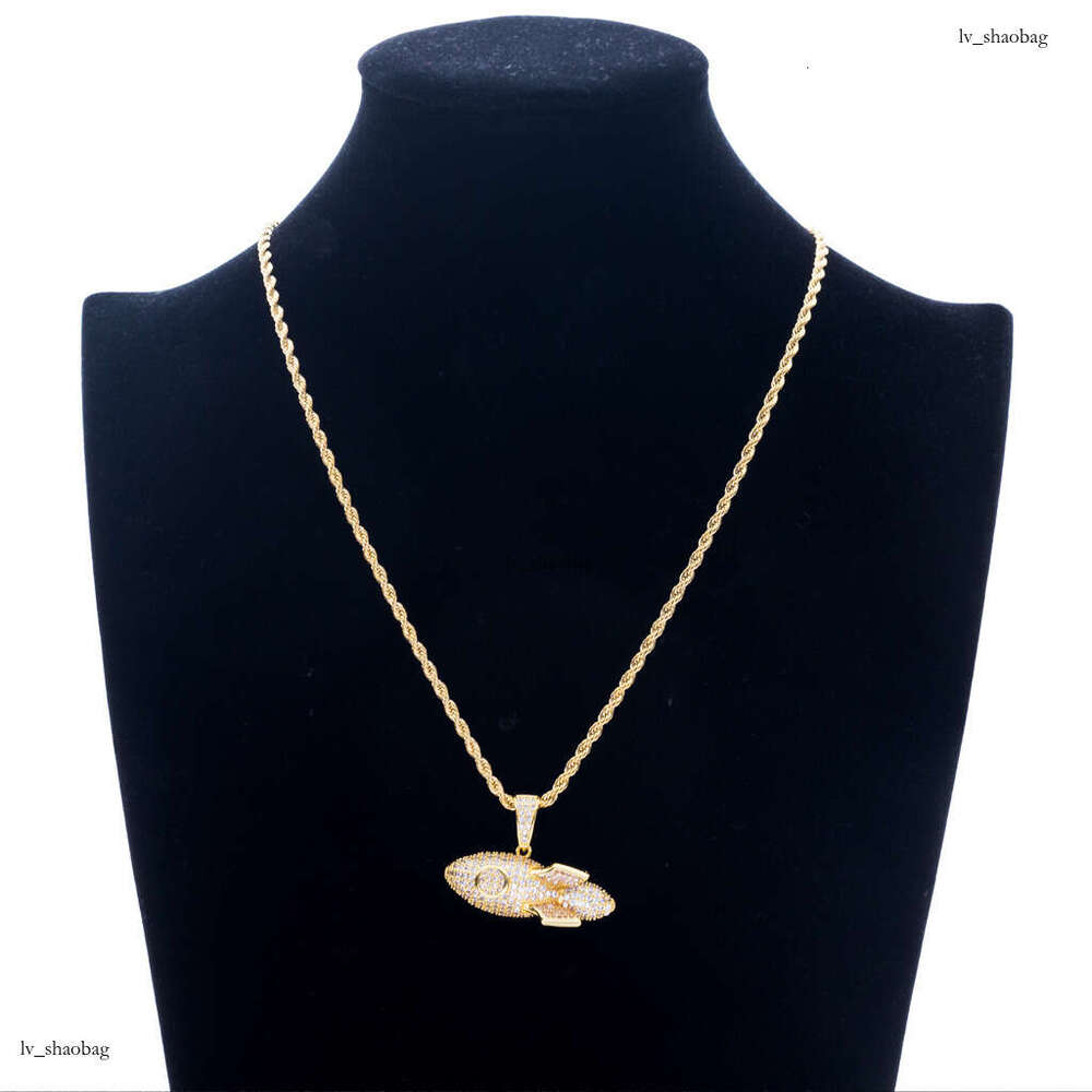 Personalized Necklace Rocket Micro-Paved Moissanite chain Men's Hip-Hop Pendant