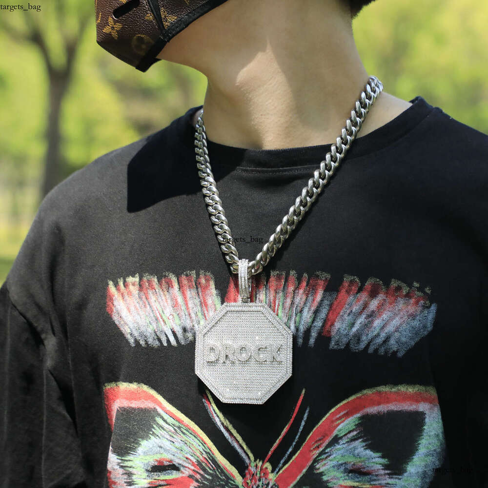 Chinese Rap Style National Trend Hip-Hop Full Dia English Letter DIY Pendant Necklace Unisex Trendy Accessories