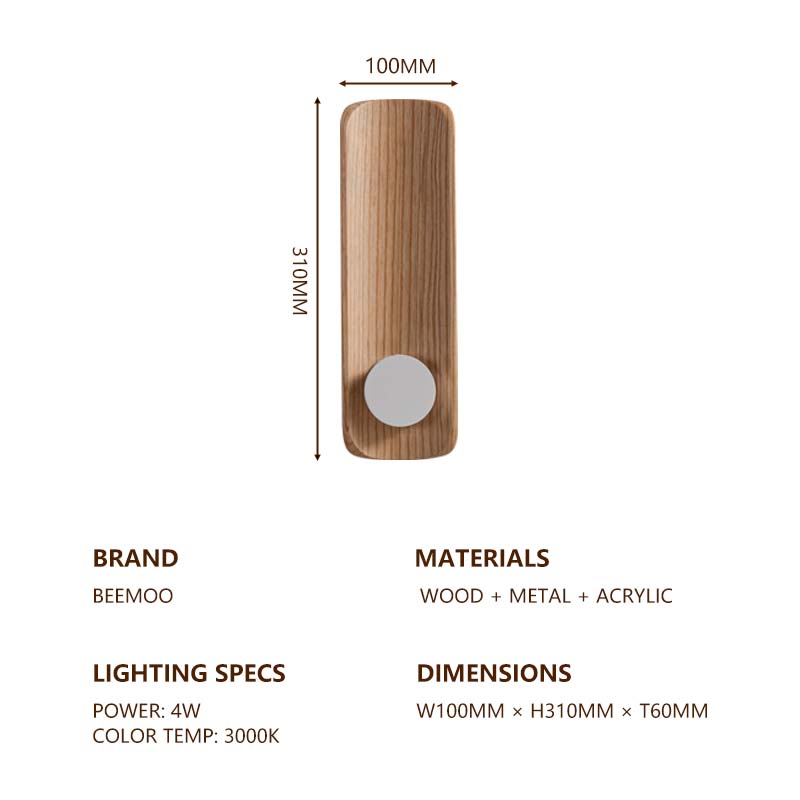Contemporary Wooden Design LED Sconce Light Fixture - Model W22005-4W