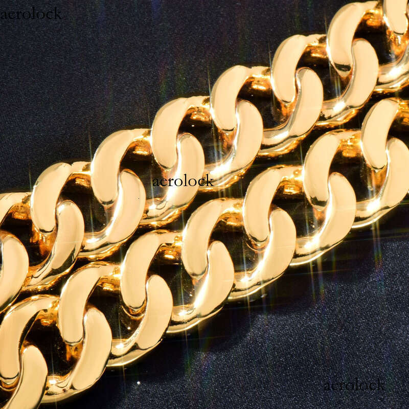 Hip Hop 18MM Cuban Chain Men's Fashion Trend New Spring Clasp Full Dia Gold Necklace