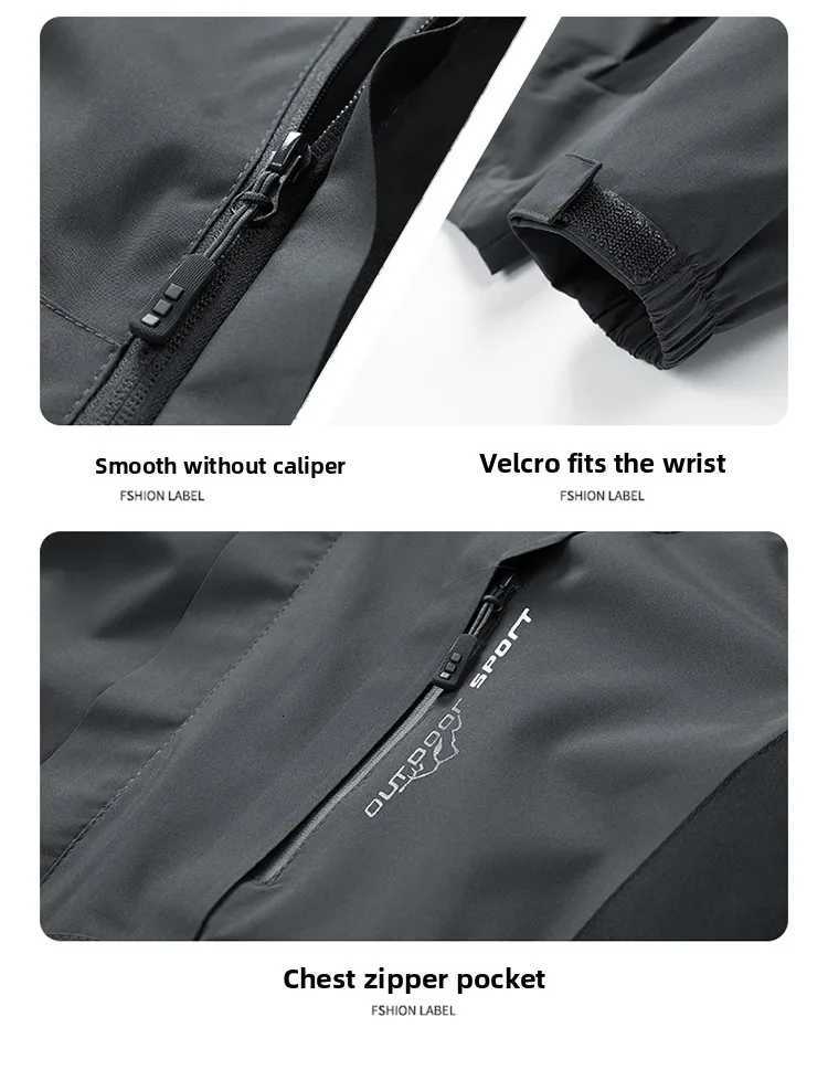 Spring and Autumn Functional Style Outdoor Windbreaker Mens Workwear Coat Hooded Jacket Mountaineering Suit Handsome Jacket Men W250809