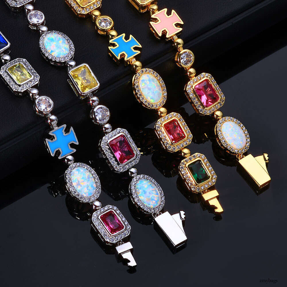 Hip Hop Colorful Women's Jewelry High-end Moissanite chain Men's Necklace