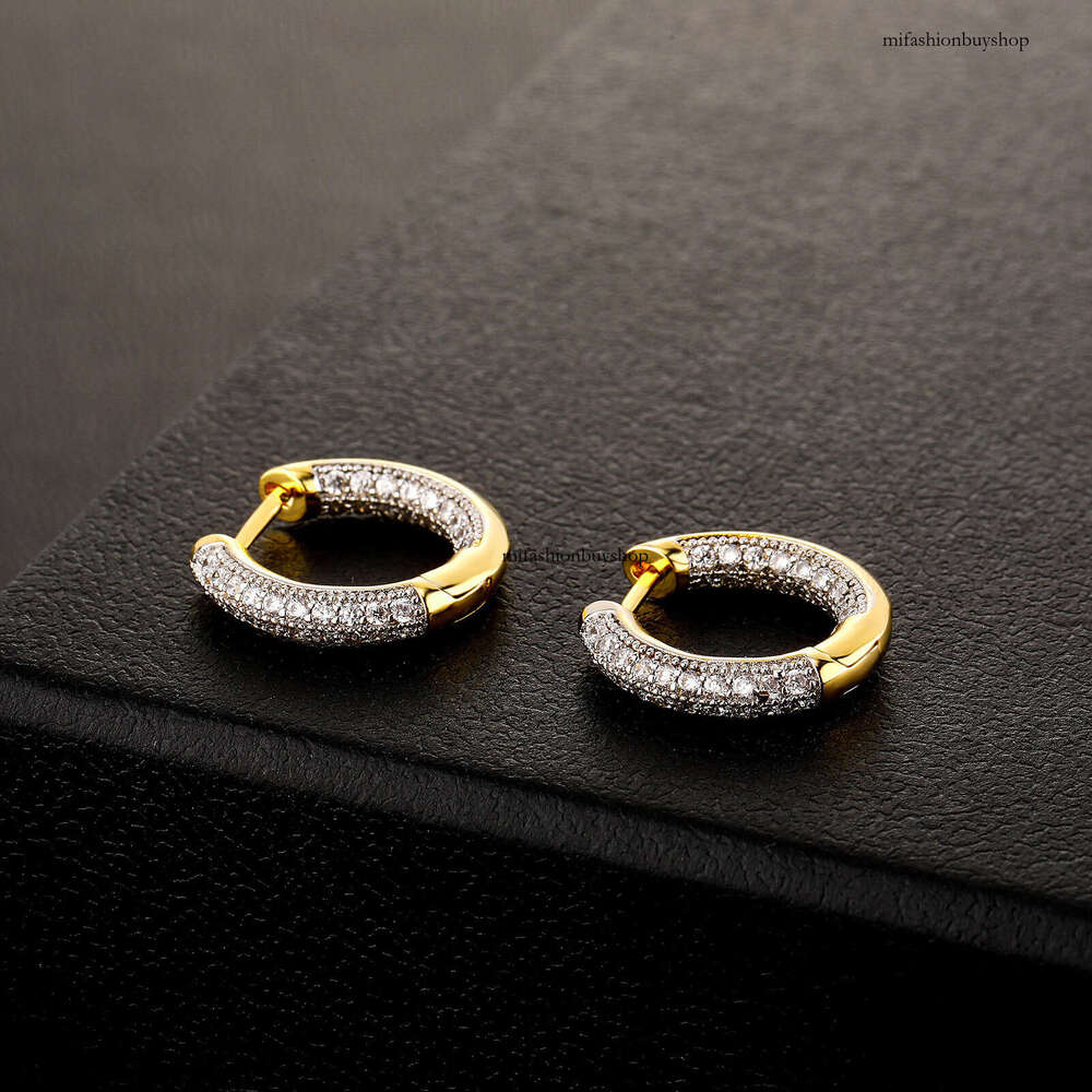 Minimalist Fashion Elegant Full Dia Hollow Classic Slimming Hoop Earrings Unisex Versatile