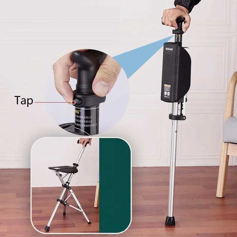 ightweight Walking Stick Chair for Seniors Foldable Cane Seat Adjustable Stainless Steel Hiking Pole Outdoor Travel Stick Z250809