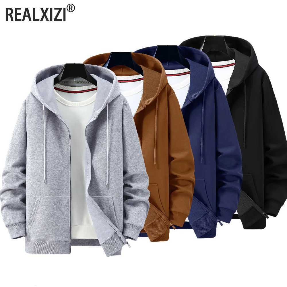 Autumn Men Hoodie Coats Long Sleeve Jacket Zipper Closure Jacket Mens Hoodies Sweatshirt Loose Casual Streetwear Clothing W250809
