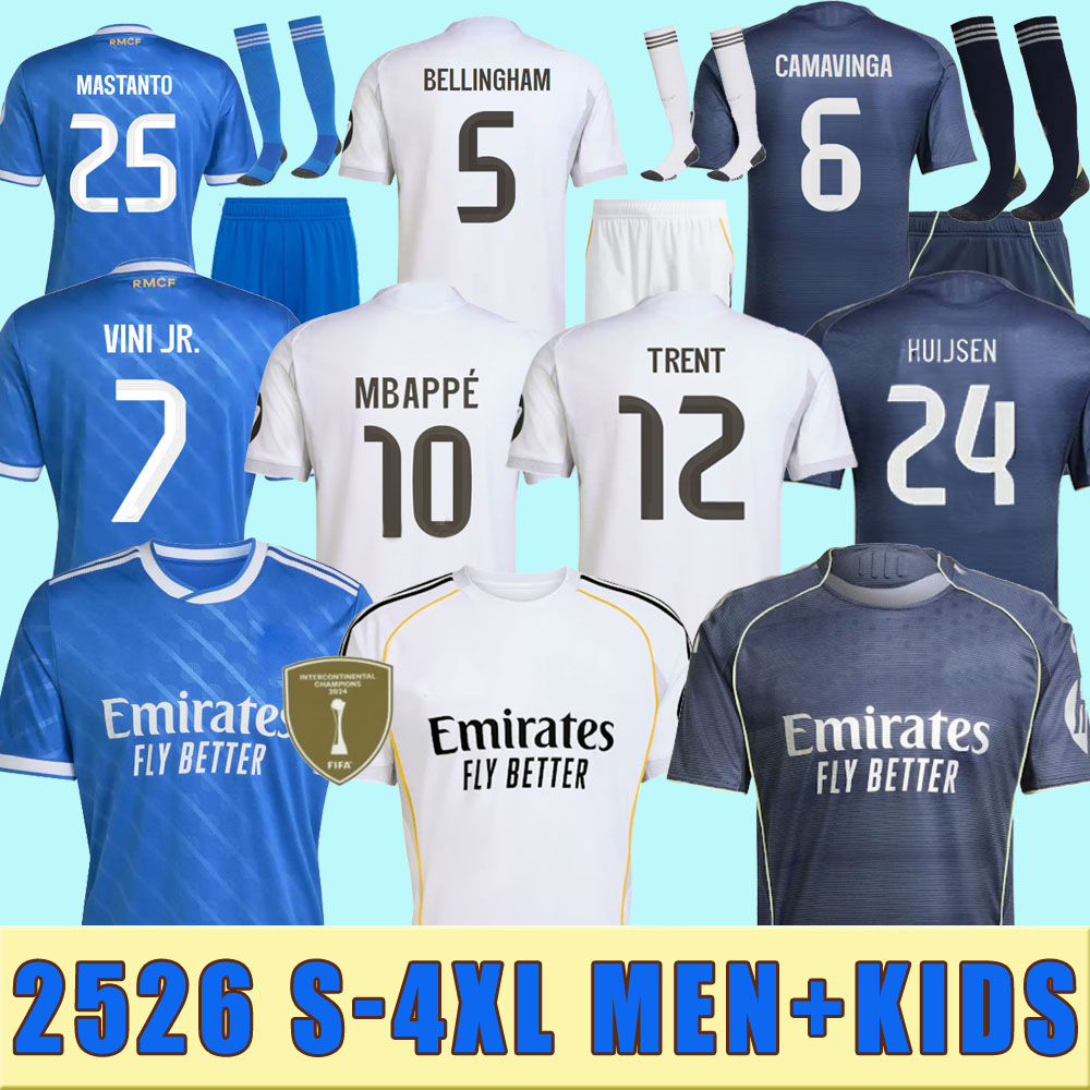 2025 2026 S-4XL Soccer jersey MBAPPE VINI JR BELLINGHAM REAL TRENT CINGA TCHOUAMENI VAERDE ASENSIO MODRIC football shirt men kids kits 2024 2025 uniform