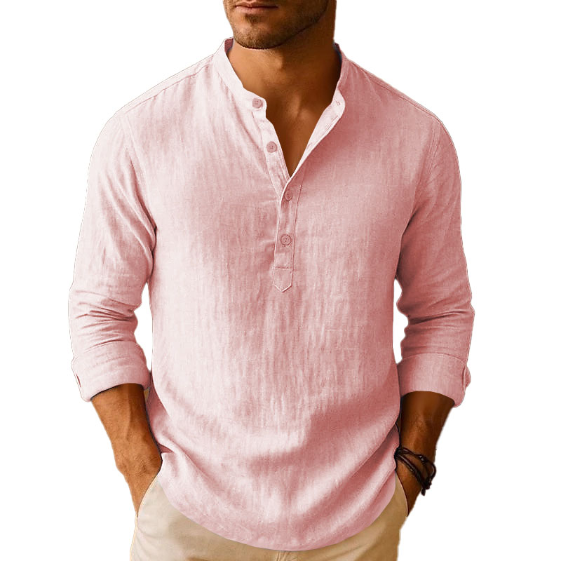 Summer Shirt Beach Cotton Linen Shirts Men Cardigan Tops Long Sleeved Turn Down Collar Slim Fit Large Size stylish dhgate clothes white black shirts b