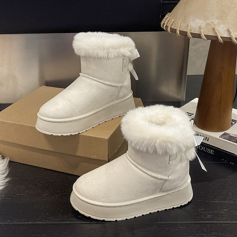 Free Shipping designer boots for womens snow boots black white brown New Fashionable Thick soled plush and warm Burkon cotton boots