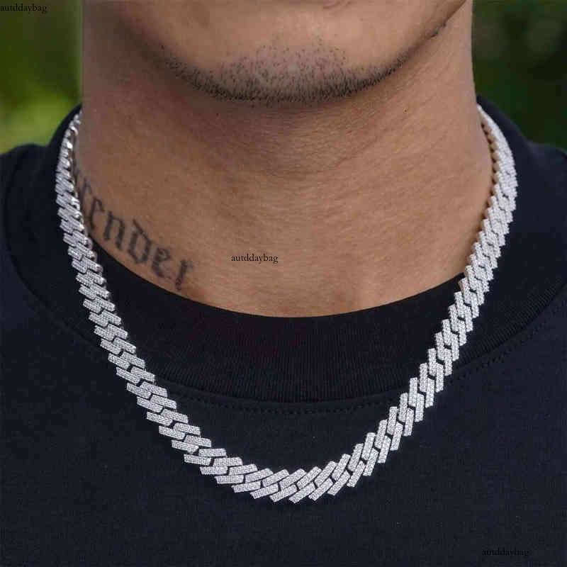 10mm Hip Hop Necklace Fashion Style S Vvs Iced Out Jewelry Moissanite Dia Cuban Link Chain