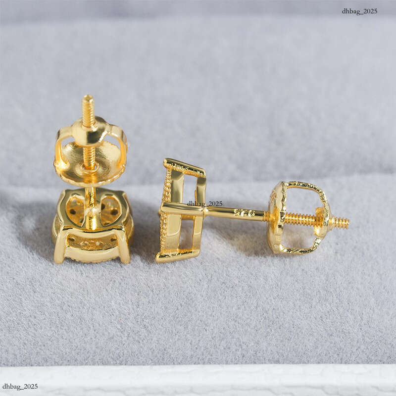 ICED OUT Hip Hop Sier Moissanite Hiphop Trendy Full Dia Electroplated Earrings
