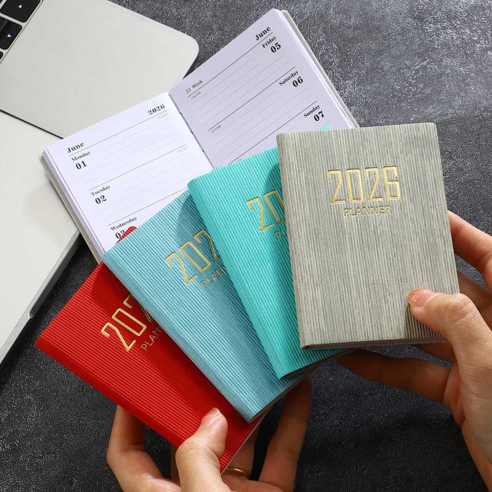 A7 Specification 2026 English Planner Book Mini Portable Pocket Daily Schedule Book 64 Sheets 128 Pages Thin Weekly Calendar Z250809