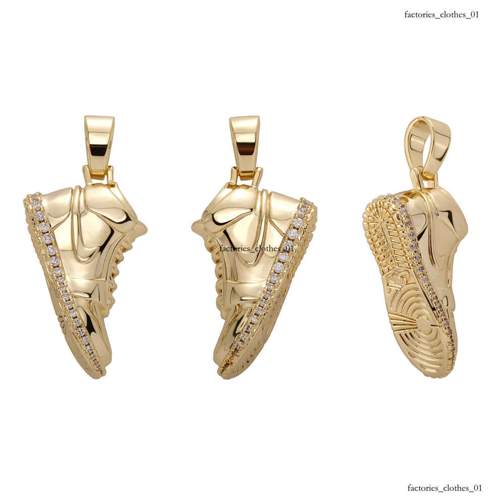 New Hip-Hop Pendant Full Dia Sneaker Necklace Sterling Silver Inlaid Moissanite chain Personality Unisex Accessories Hoodie Chain