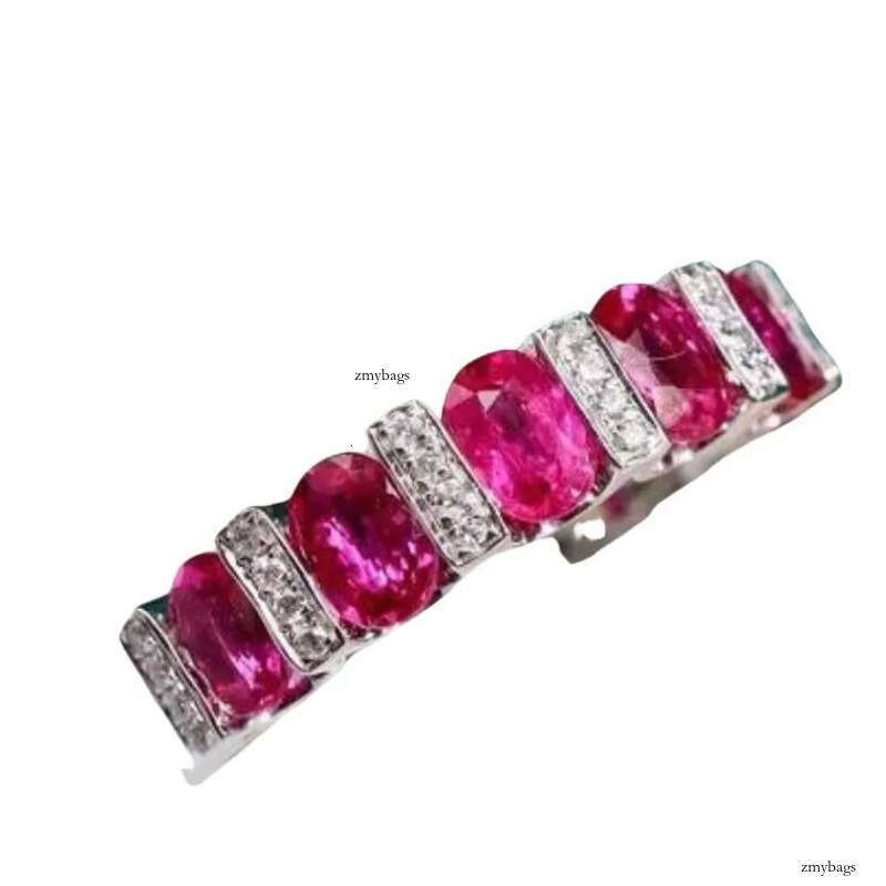 2024 Choucong Drop Ship Elegant Wedding Rings Jewelry Sterling Sier Oval Cut Ruby CZ Dia Party Eternity Women Engagement Band Ring Gift