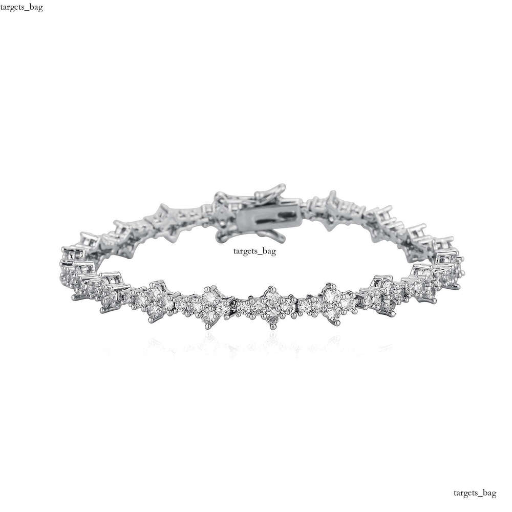 Full Zirconium Plum Blossom Bracelet Necklace Hip Hop Rap Polished Non-Prickly Airplane Tennis Chain