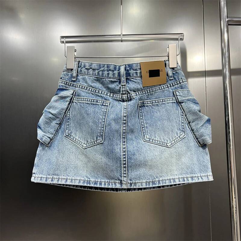 2025 Summer New Women's trend Bow Denim Mini Skirt, Women's Fashion and Sexy Wrapped Butt Denim Skirt, New Designer