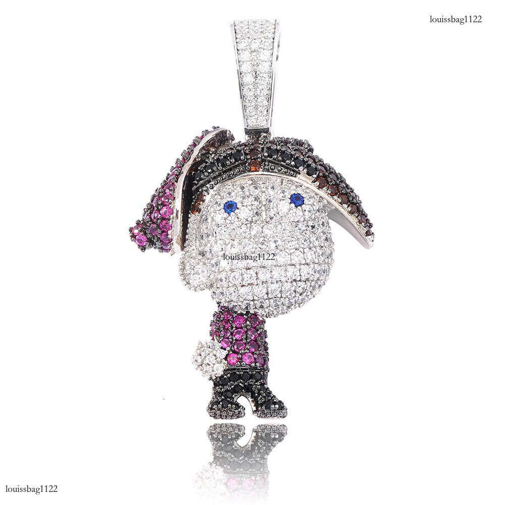 Anime Family Mart Main Timmy Cartoon Character Pendant Full Moissanite chain Personality Hip-Hop Necklace Jewelry