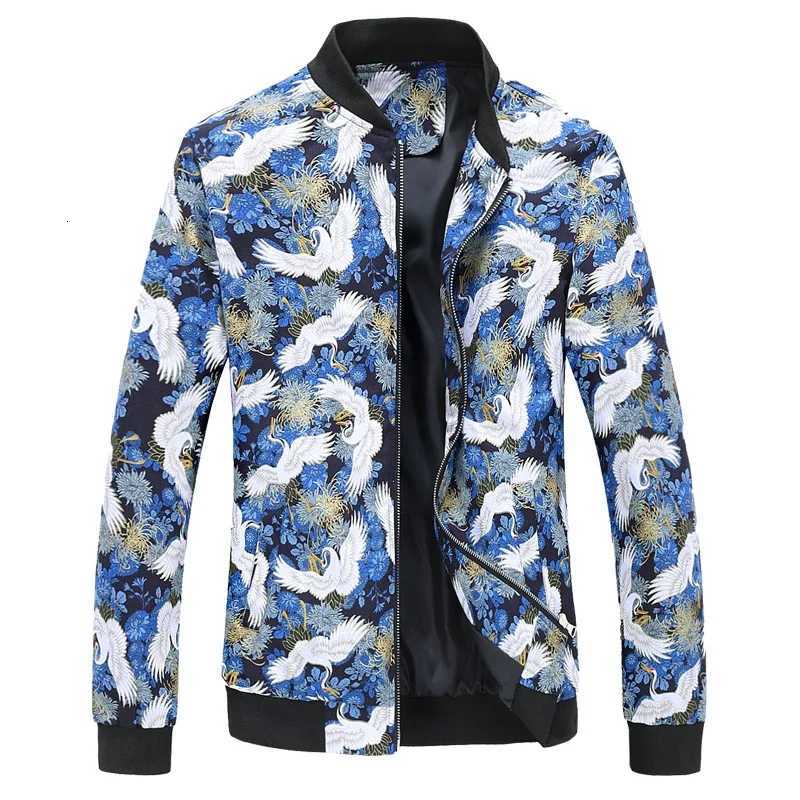 Mens Printed Long Sleeve Jacket Zipper Control Switch Coat Spring/Autumn New Jacket Asian Size Tops M-6XL W250809