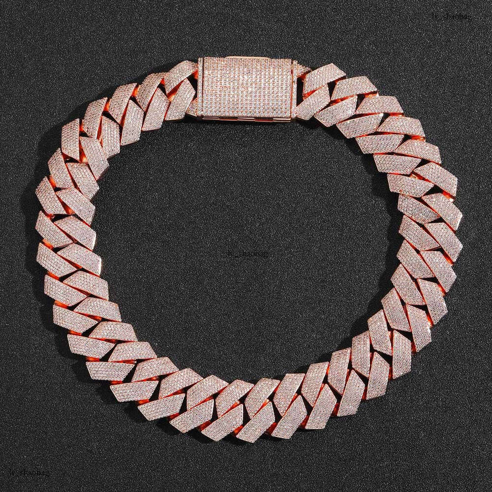 25mm Dia Cuban Chain Dense 6 Rows Moissanite chain Heavy Craft Street Style Personality Men's Hip Hop Necklace
