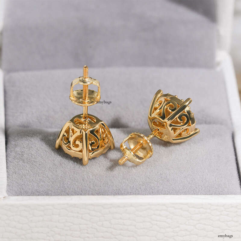 2024 New Men and Women Hip Hop Jewelry Sier/Zircon/Sterling Silver Zircon Earrings with Moissanite Studs