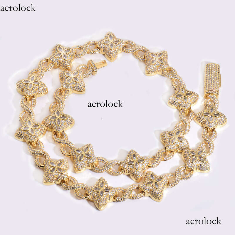 Hip Hop Four-Leaf Clover Figure-Eight Cuban Chain Moissanite chain Men's Necklace High-End Versatile Bracelet Trendy Accessory