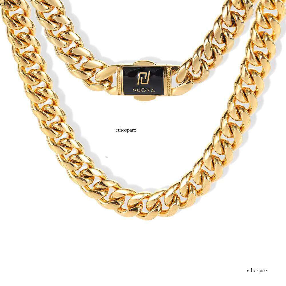 Nuoya Plated Jewelry Gold Custom Chains Necklace Stainless Steel Cuban Chain for Men