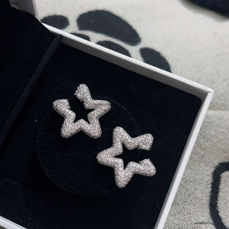 2025 Choucong Korean Ins Top Sell Jewelry Sterling Sier Pave White 5A Cubic Zircon CZ Dia Party Elegant Lady Women Star Stud Earring Gift