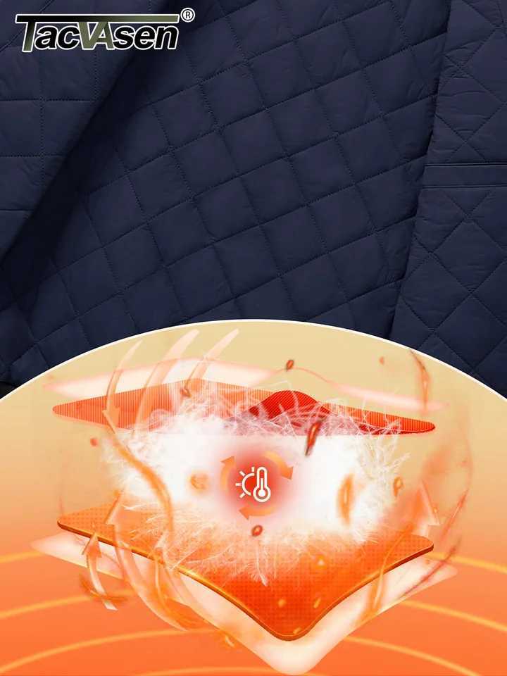 TACVASEN Winter Bomber Jackets Mens Thick Warm Padded Pilot Jacket Outdoor Windproof Waterproof Hiking Jacket Windbreaker W250809