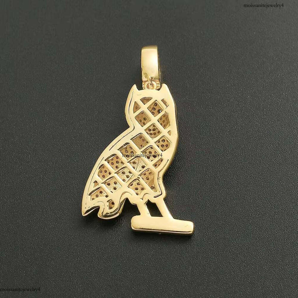 Men's Women's Elegant Hiphop Fine Jewelry Iced-Out with Zircon Owl Pendant in Sier and Gold Pendants & Charms Gift