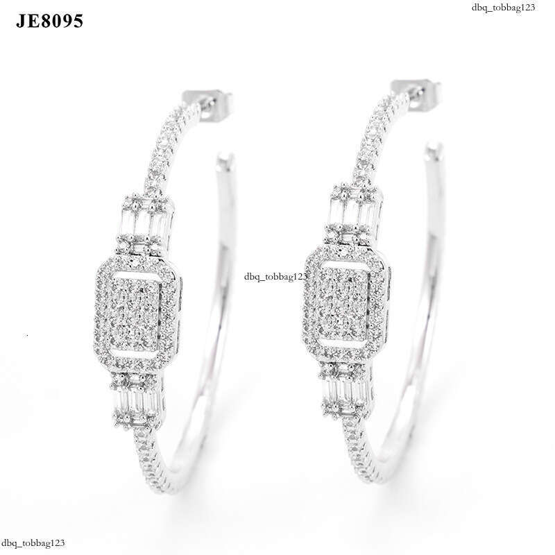 ICED OUT Hot-Selling Sier Micro-Inlaid Hollow Cubic Zirconia Fashionable Versatile Earrings