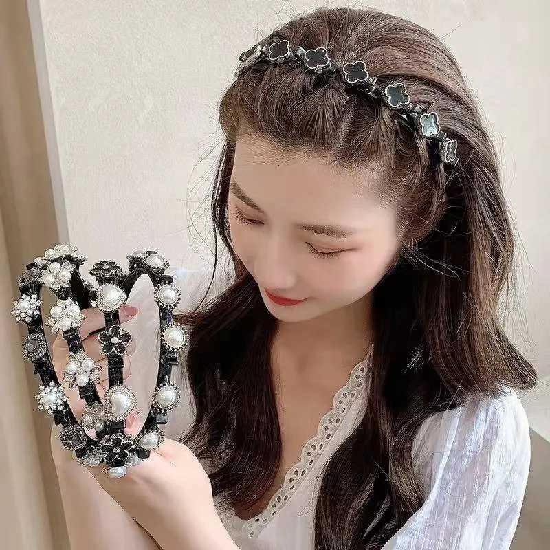 10pcs Rhinestone Pearl Band Elegant Bangs Hair Clip Fashion Girls Hair Accessories Y250809