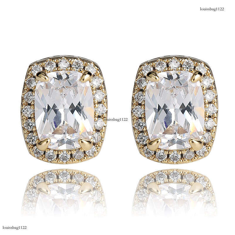 Inshiphop Hip-Hop Style Colorful Large Zircon Personality Earrings Gold Jewelry
