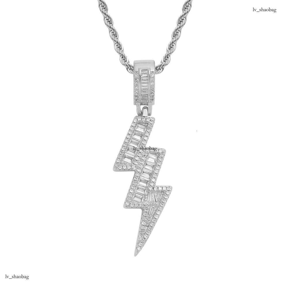Micro Paved Moissanite chain Lighing Unisex Hip Hop Trendy Brand Personality Necklace Pendant