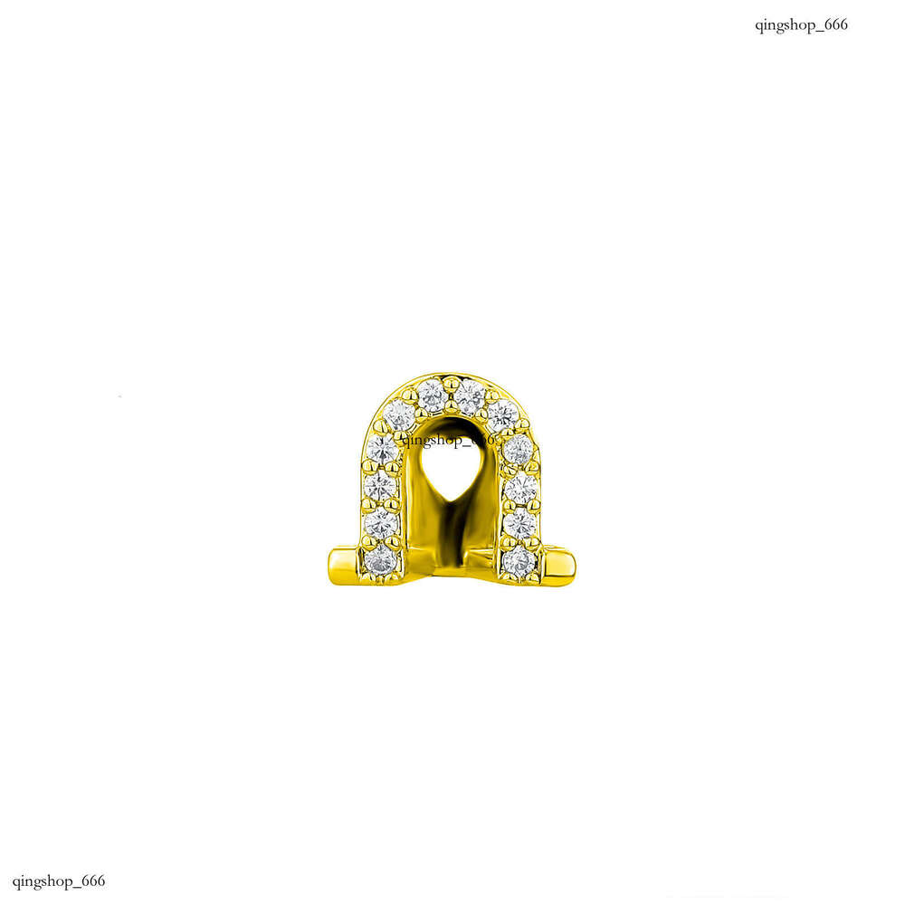 Christmas New Single Gold Cross Flower U-Shaped Hollow Tooth Set Colorful Zircon Rap Versatile Personality Jewelry