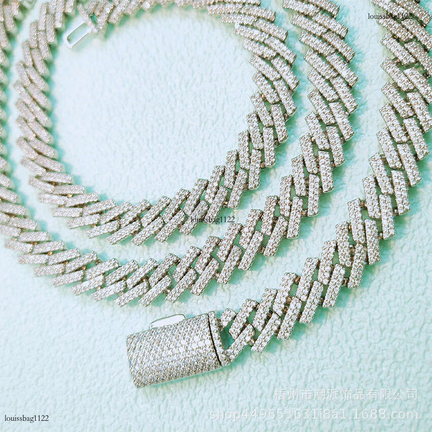High-end Trendy Hip-hop 10mm Double Row Dia Chain Men and Women Street fashion Dia-encrusted Cuban Necklace