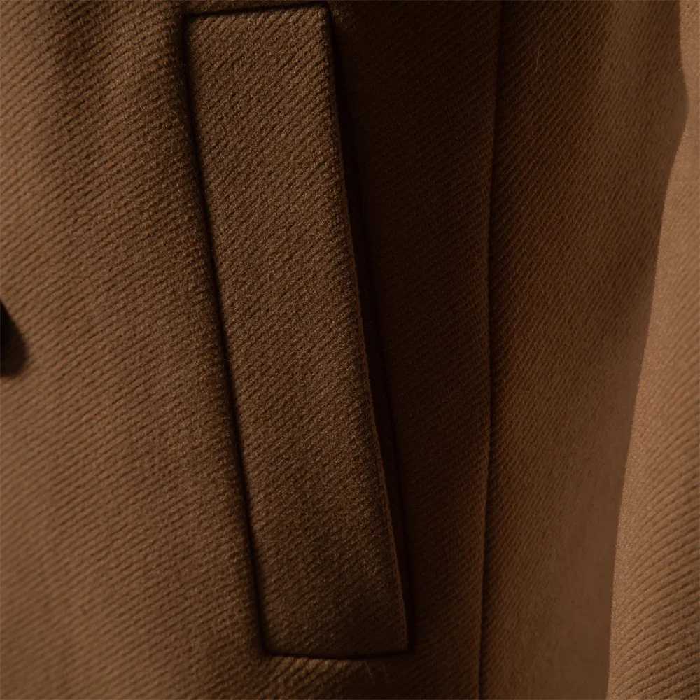 100% Brand Quality Double Breasted Wool Blends for Men Fashion Thickened Great Touch Feel Mens Jacket Trench Coat XJ250809