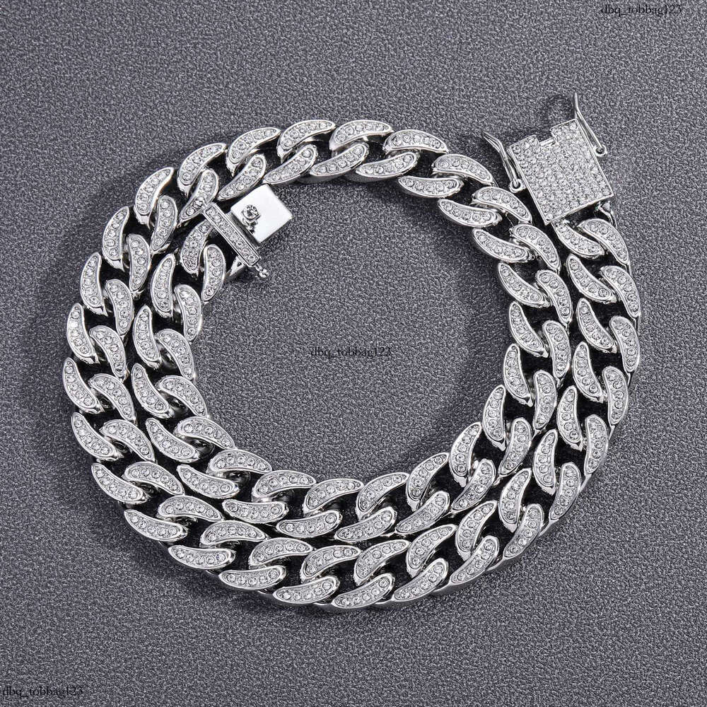 New Men's 13mm Full Dia Cuban Chain Alloy Hip-Hop Gold Necklace
