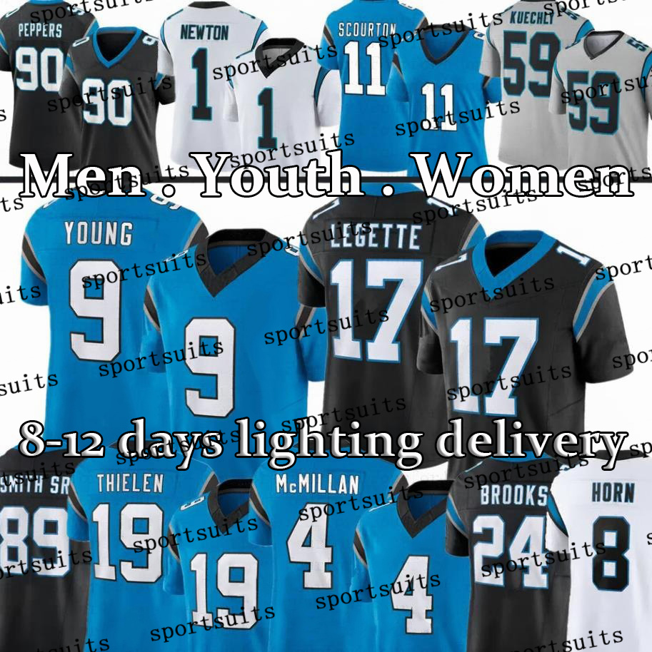 4 Tetairoa McMillan Bryce Young Xavier Legette Football Jersey Chuba Hubbard Adam Thielen Julius Peppers Luke Kuechly Jadeveon Clowney Jaycee Horn Nic Scourton
