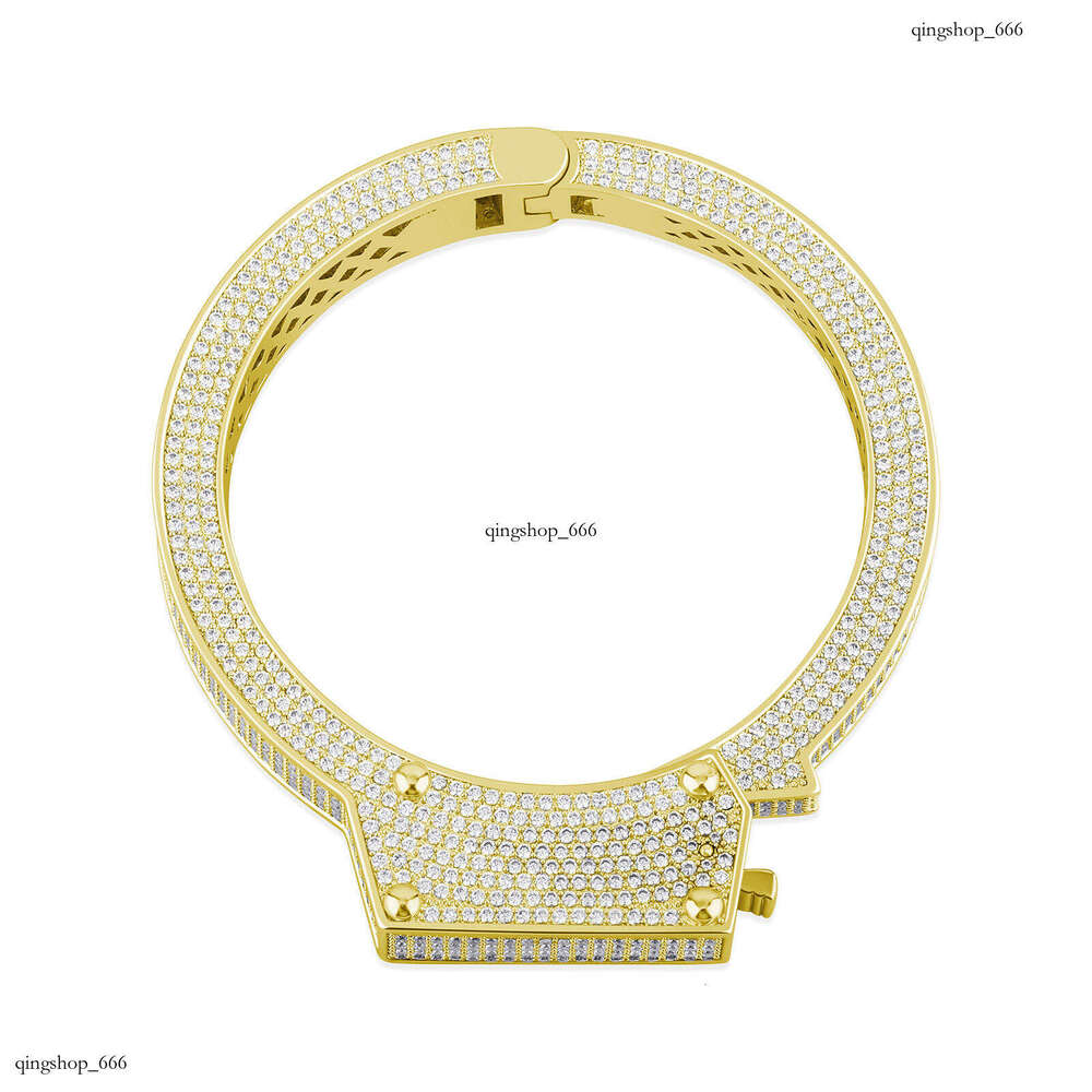 New Style Personality Handcuff Full Zircon Hip Hop Punk Large Bracelet