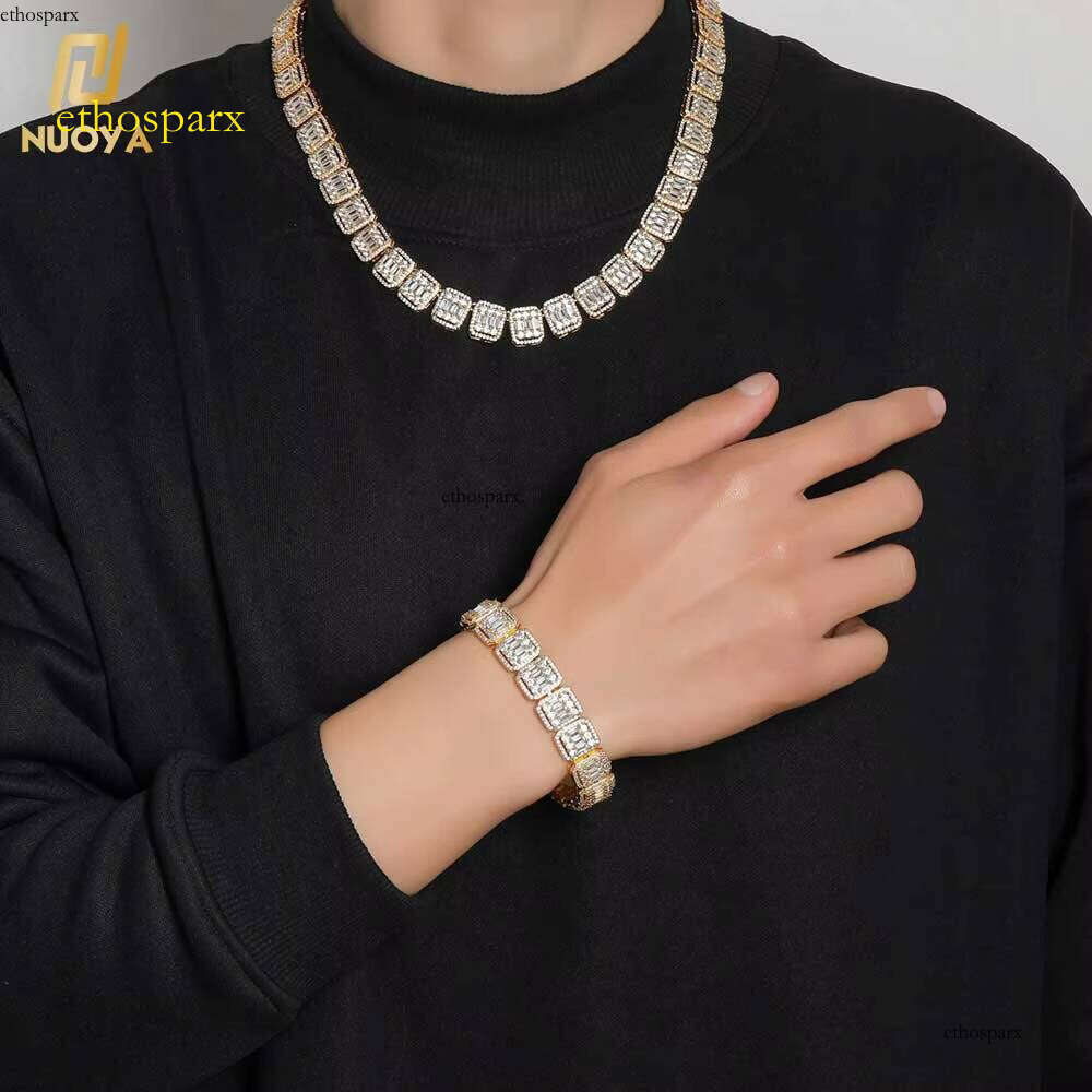 Hip Hop Jewelry Clustered Tennis Chain Mixed with Zircon Necklace for Men and Women