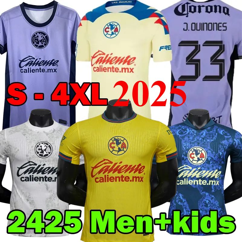 FC MX Club America 24 25 Soccer Jersey S-4XL J.Quinones R.Martinez GIOVANI HENRY ESCOBOZA Home Away Fans Player Kids Kit Football Shirt 2024 2025