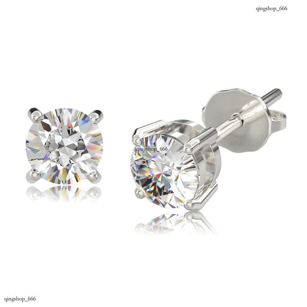 3mm-8mm Sier Inlaid Moissanite Round Stud Earrings for Men and Women Basic Versatile Fashion Niche