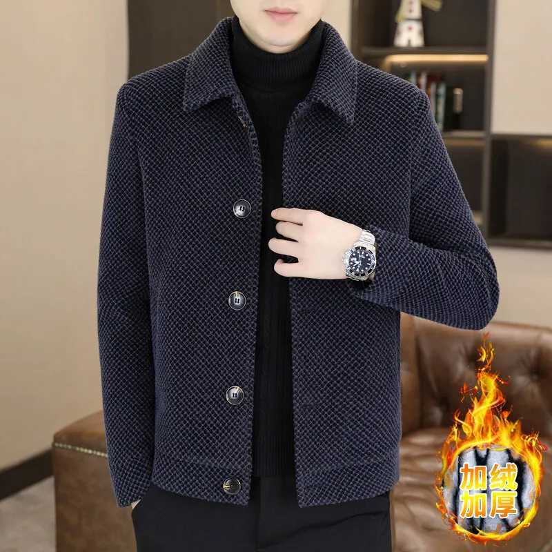 High-end Jacket Coat Winter Mens Woolen Short Lapel Jacket Woolen Coat With Fleece And Thickened Cotton Padded Jacket XJ250809