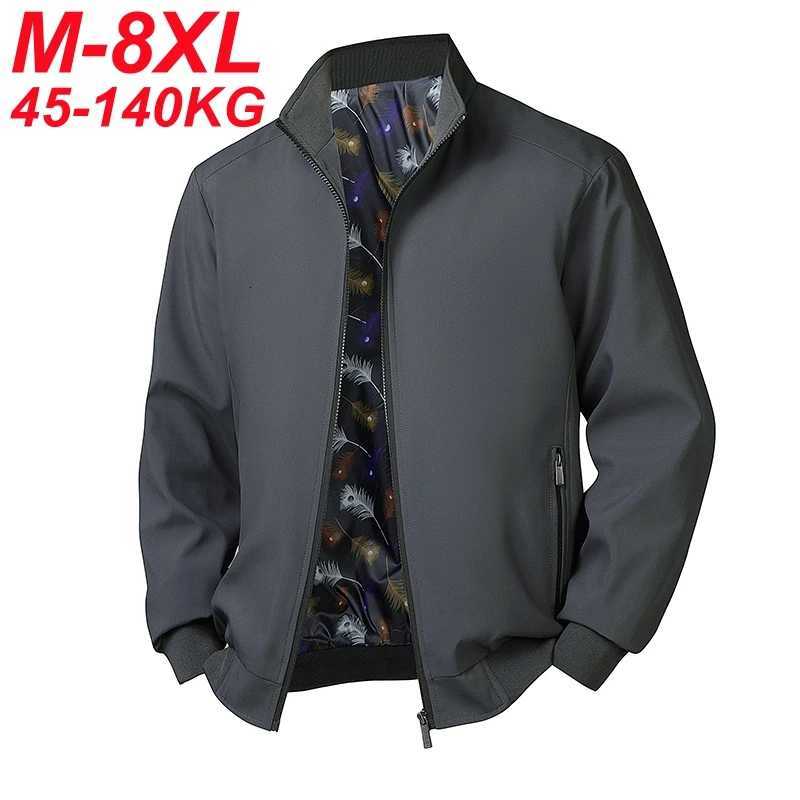 6xl 7xl 8xl Plus Size Jacket Men Casual Autumn Spring Stand Collar Windbreaker Sport Coat for Men Big Size Clothing 40kg Wearable W250809