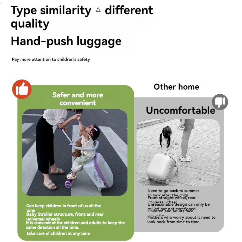 Luggage Children Can Sit and Ride Lazy Walking Baby Gods Suitcase 20 inch Boarding Travel Bags Brake Wheel Password Trolley Case