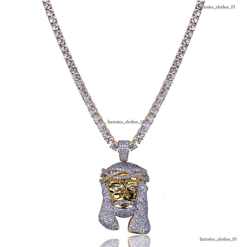 New Micro-Inlaid Pendant Avatar and Red Hip-Hop Necklace Set