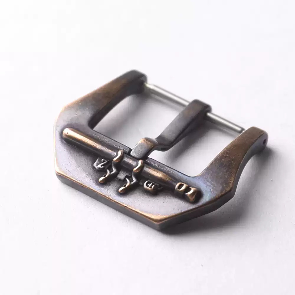Bronze buckle made of aged 22 24 26MM tin oxide bronze strap buckle accessories, pure copper genuine leather buckle