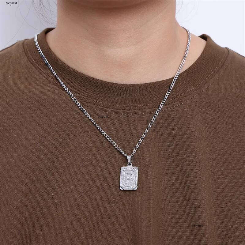 Initial Pendant Custom Letter A To Z Unique Design Necklace Stainless Steel Tarnish Free Jewelry